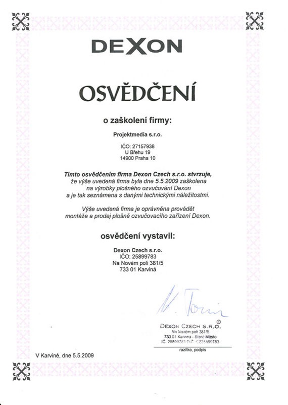 certifikat dexon 1