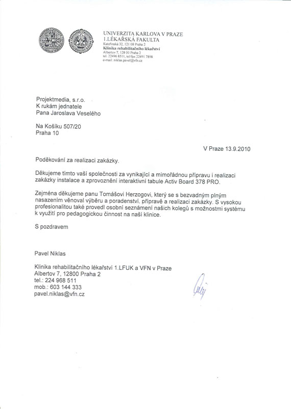 dopis - UK v Praze